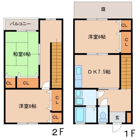 ナガノコーポVの物件間取画像